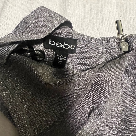 bebe silver glittery dress xs - Picture 2 of 4